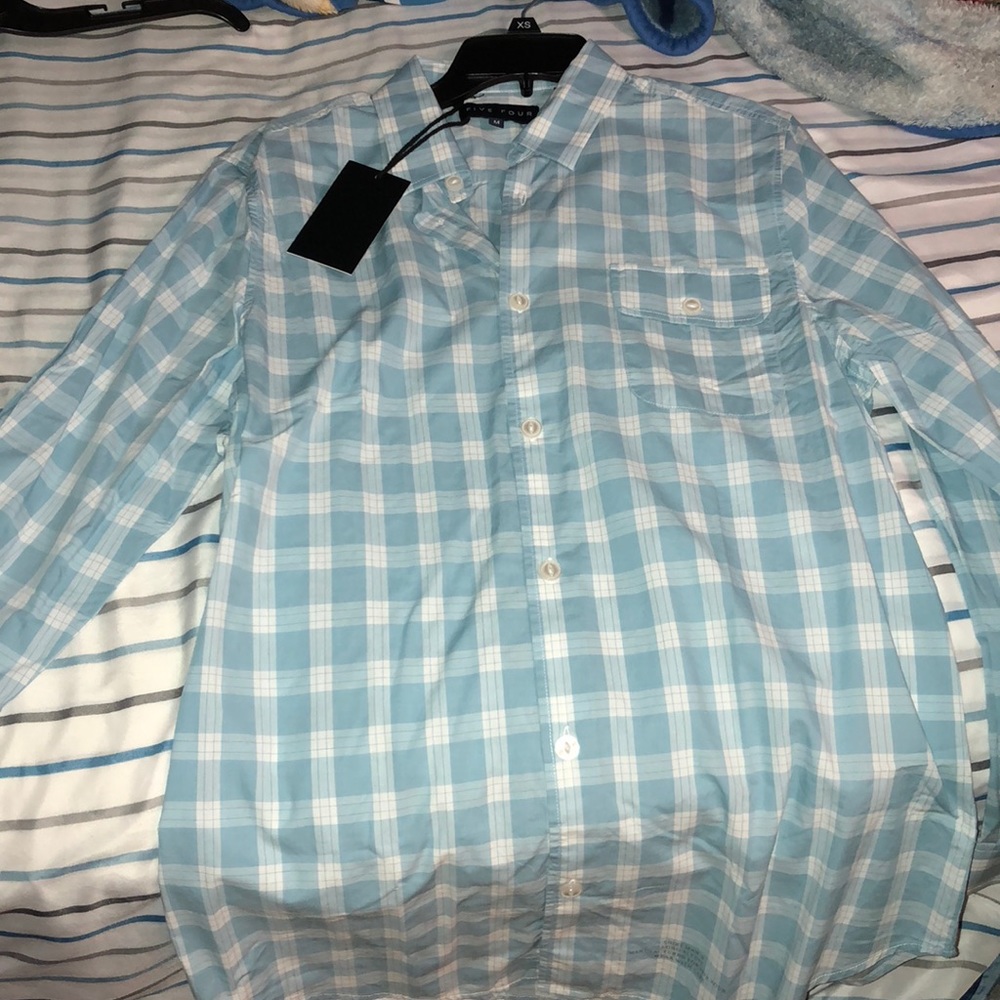 Five Four Blue Checkered Button Down